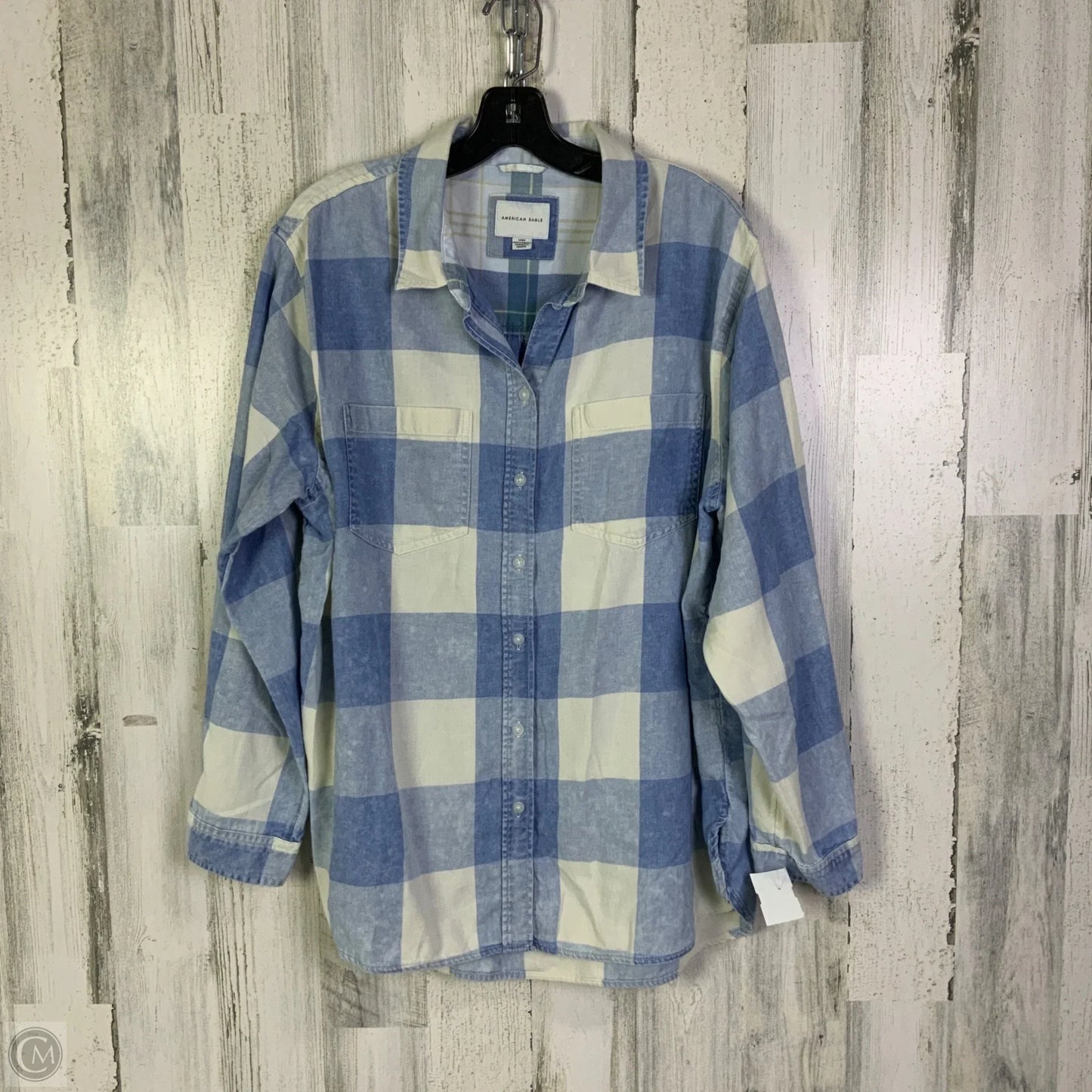 Top Long Sleeve By American Eagle In Blue, Size: L