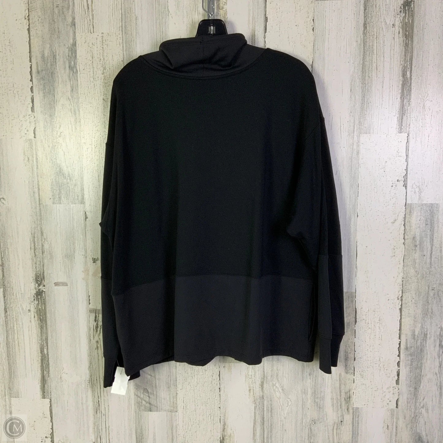Athletic Top Long Sleeve Collar By Athleta In Black, Size: M