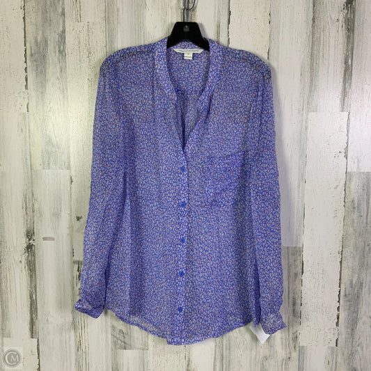 Blouse Designer By Diane Von Furstenberg In Blue, Size: L