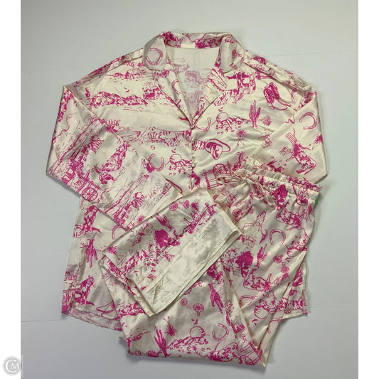Pajamas 2pc By Clothes Mentor In Cream & Pink, Size: S