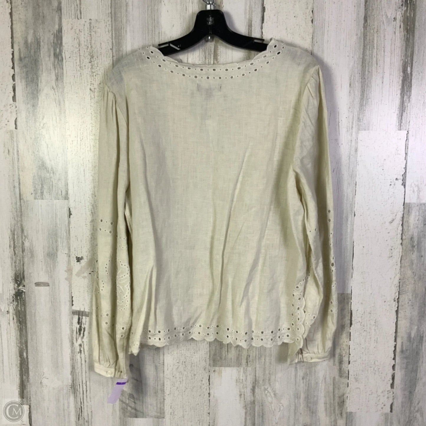 Top Long Sleeve By J. Crew In Cream, Size: L