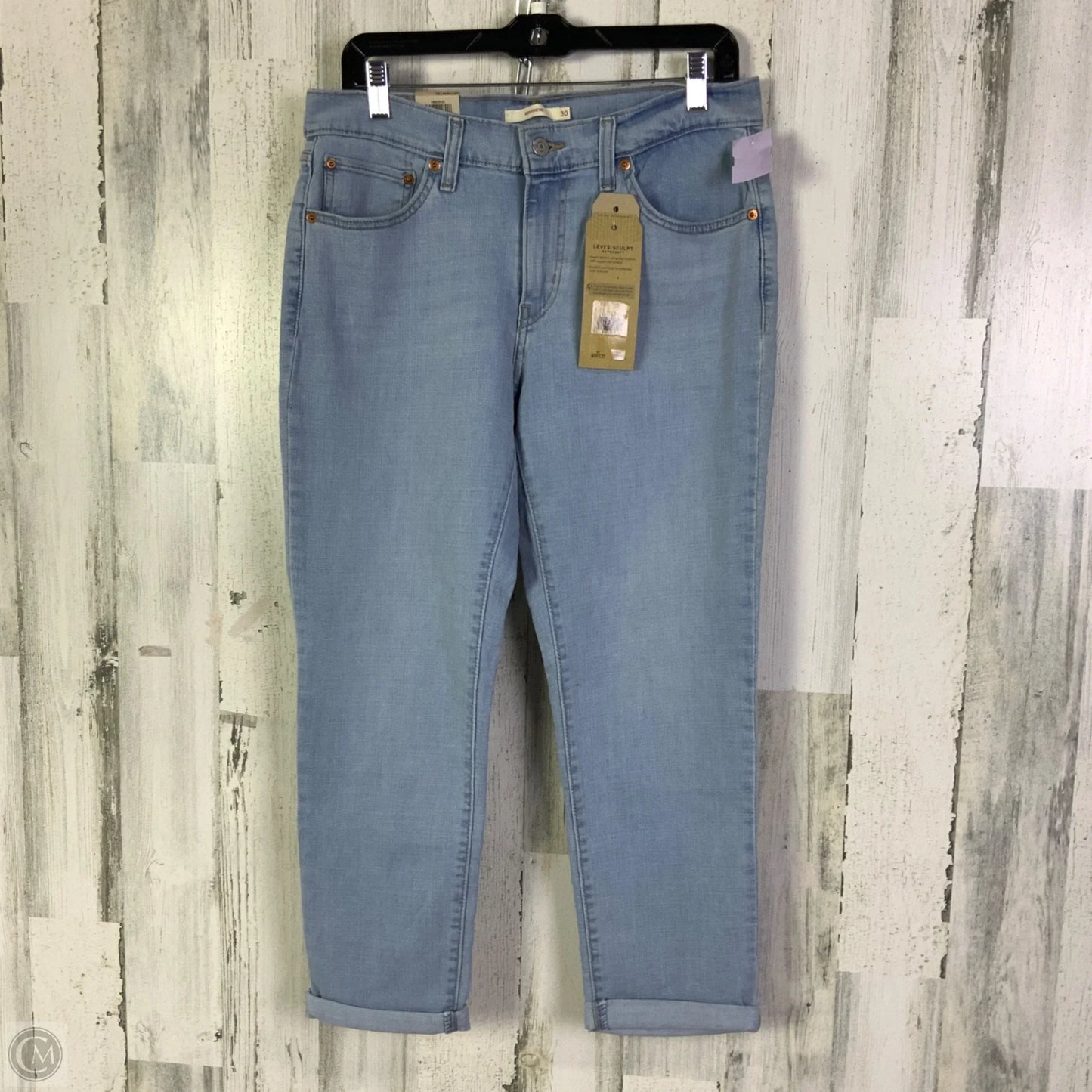 Jeans Boyfriend By Levis In Blue Denim, Size: 10