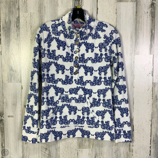 Top Long Sleeve Designer By Lilly Pulitzer In Blue & White, Size: Xs