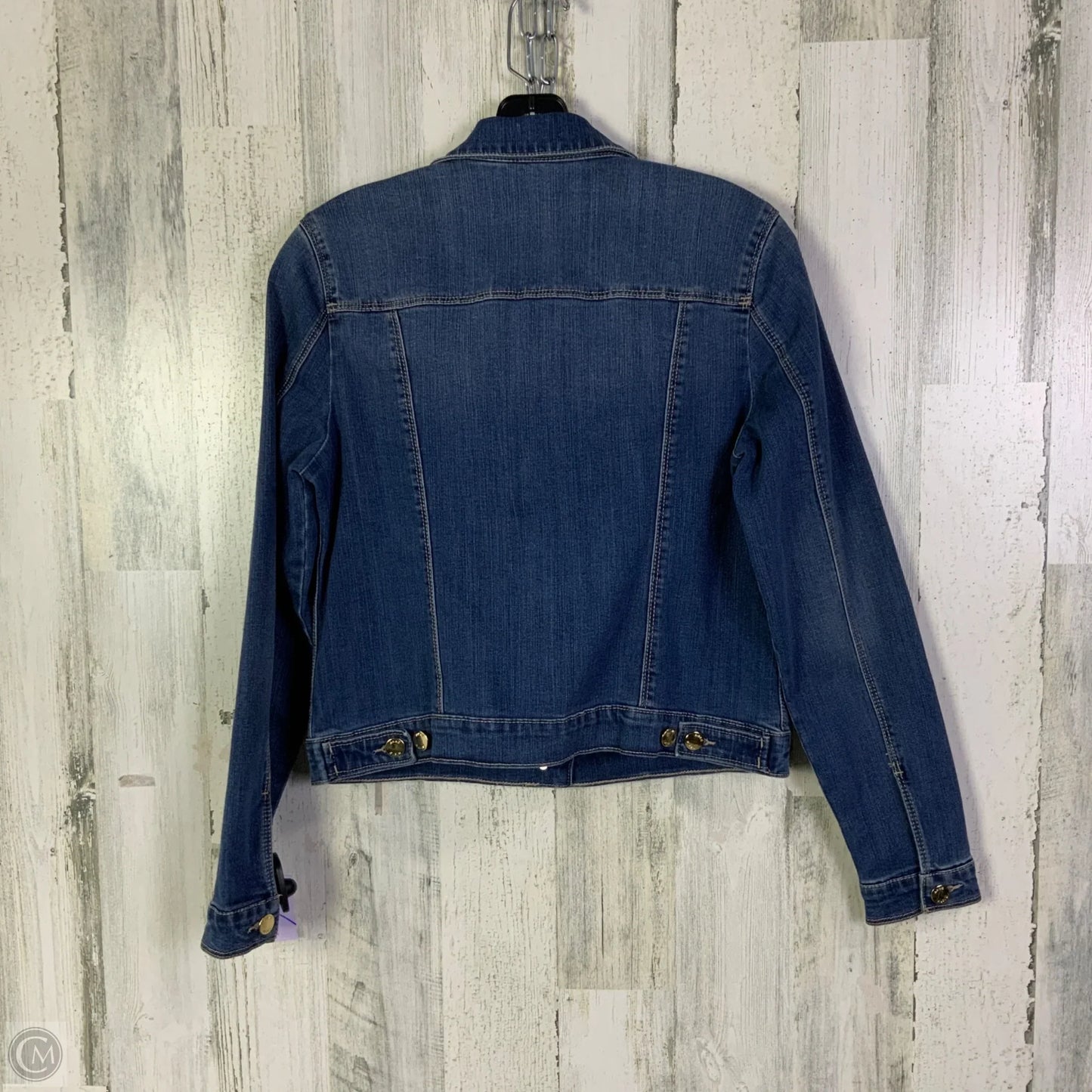Jacket Denim By Anne Klein In Blue Denim, Size: S
