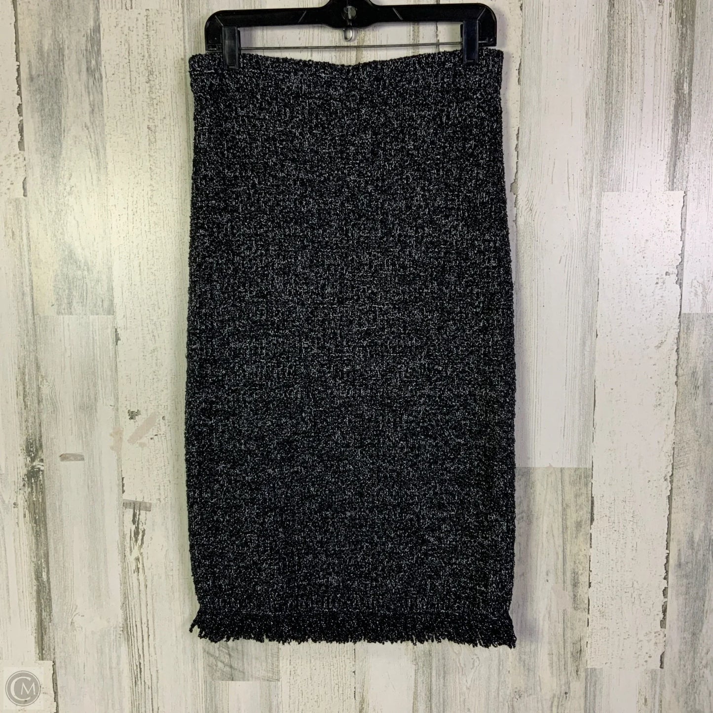 Skirt Midi By Ann Taylor In Black & Silver, Size: 8