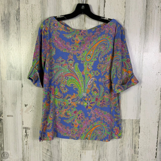 Top Short Sleeve Basic By Lauren By Ralph Lauren In Blue & Orange, Size: Xl