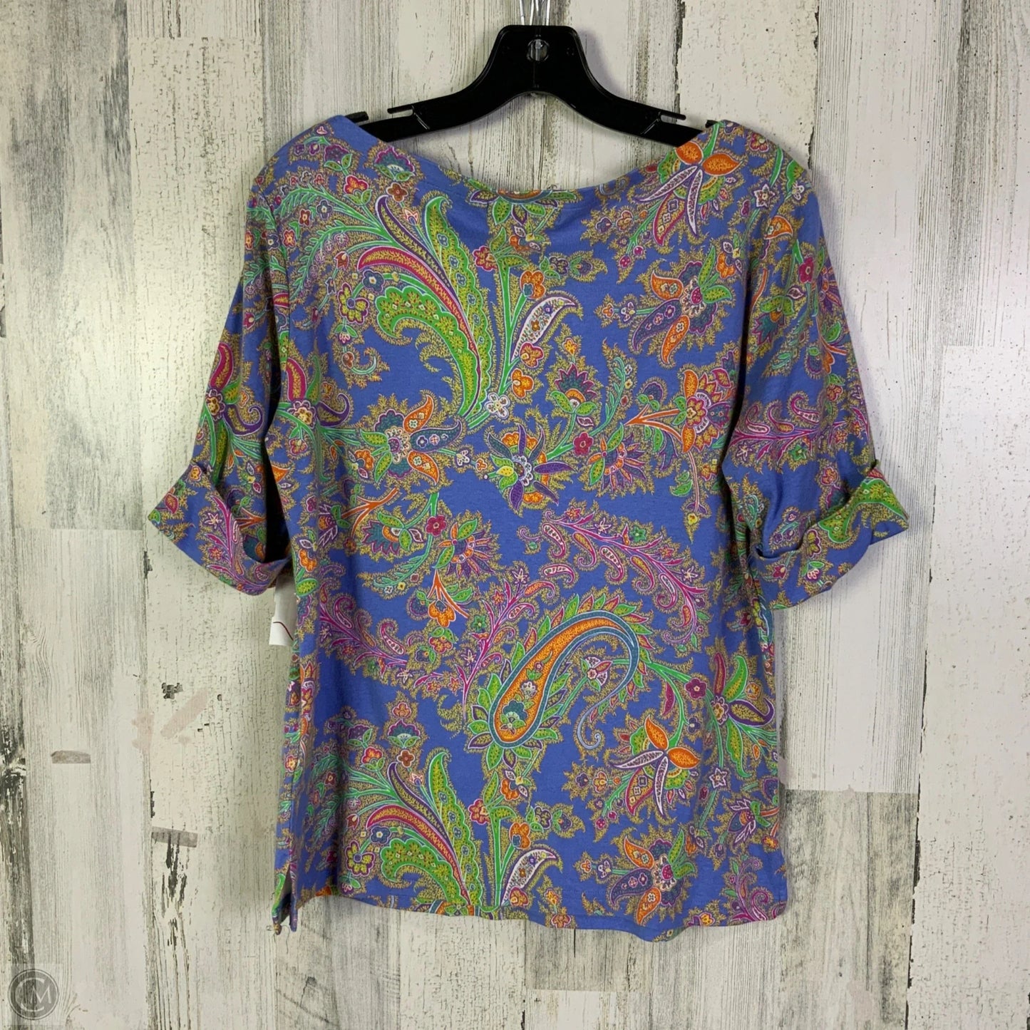 Top Short Sleeve Basic By Lauren By Ralph Lauren In Blue & Orange, Size: Xl