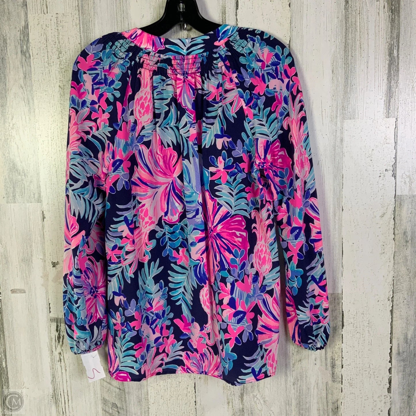 Blouse Designer By Lilly Pulitzer In Blue & Pink, Size: S