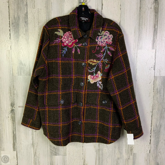 Jacket Shirt By Johnny Was In Brown, Size: M