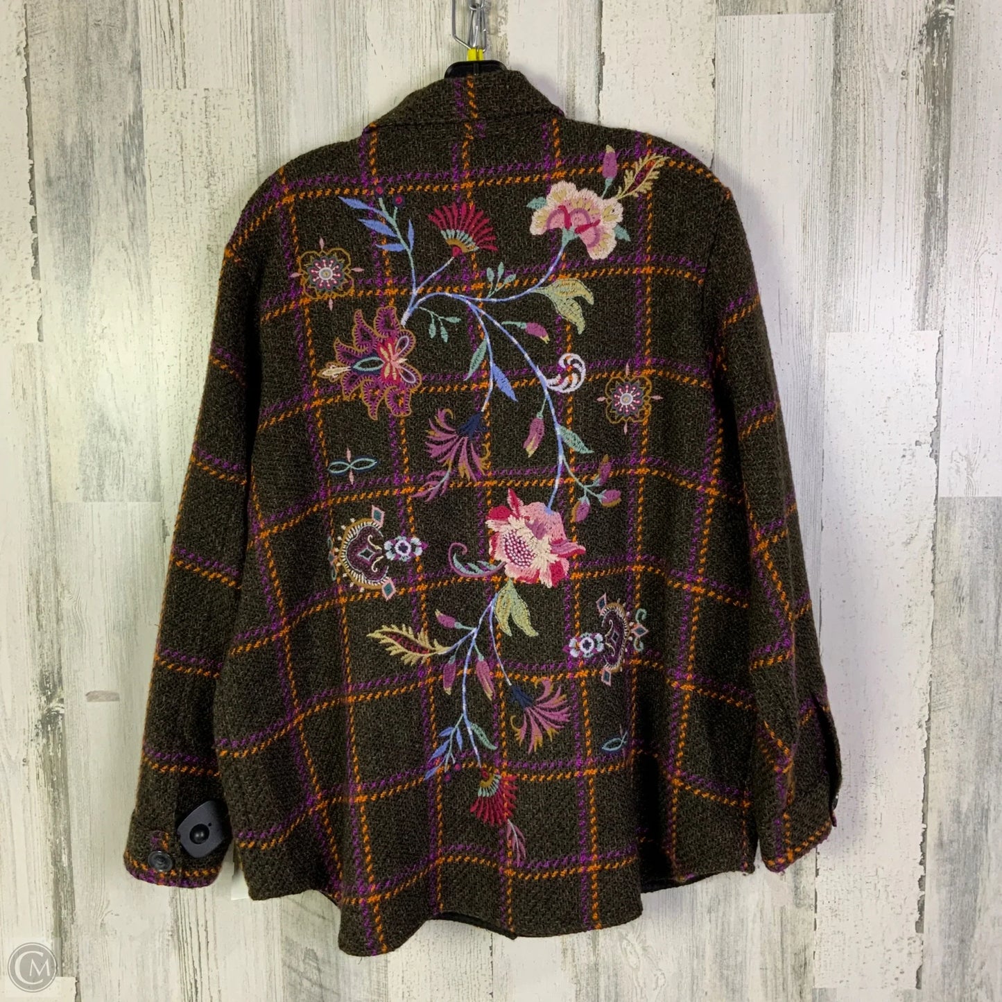 Jacket Shirt By Johnny Was In Brown, Size: M