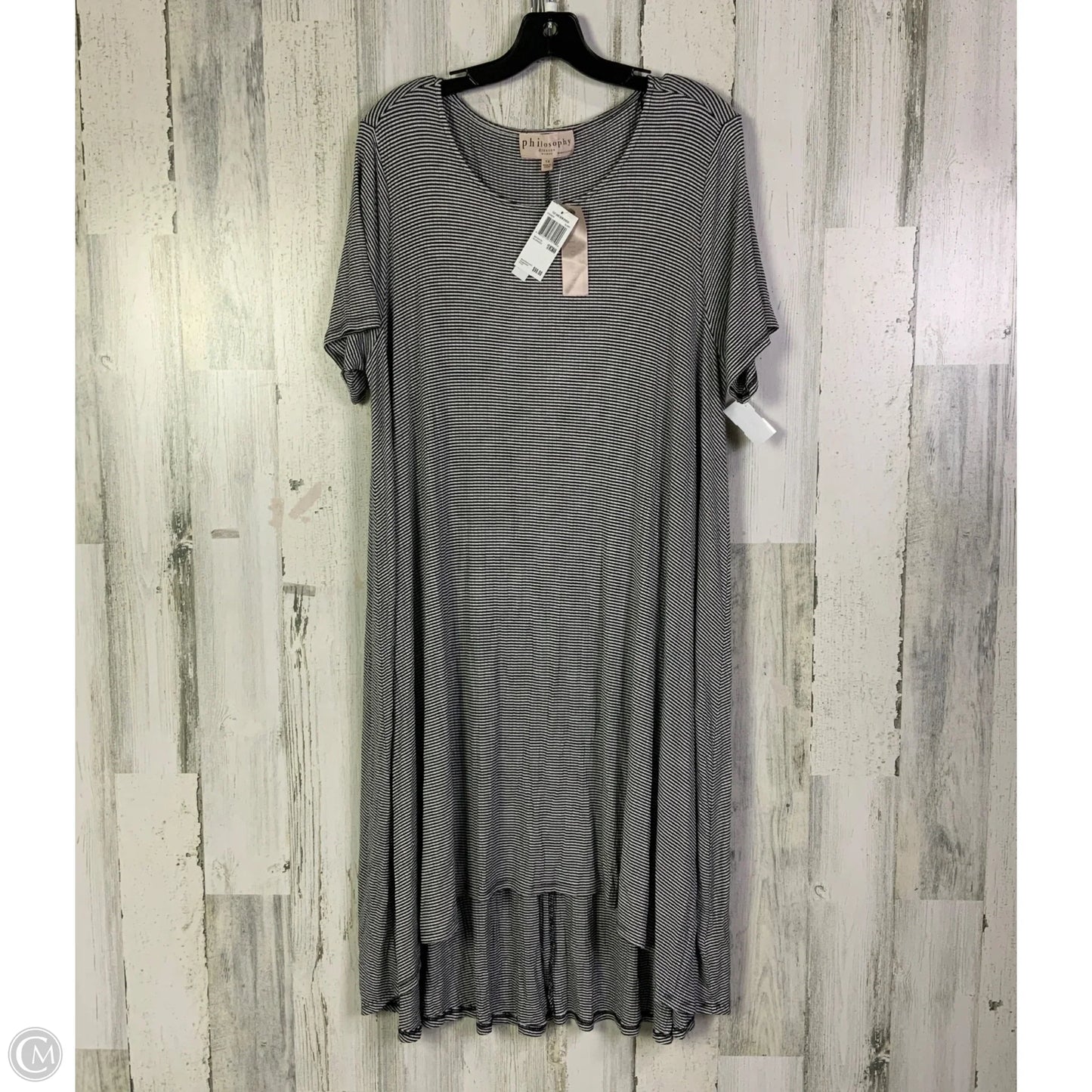 Dress Casual Midi By Philosophy In Black & White, Size: 1x