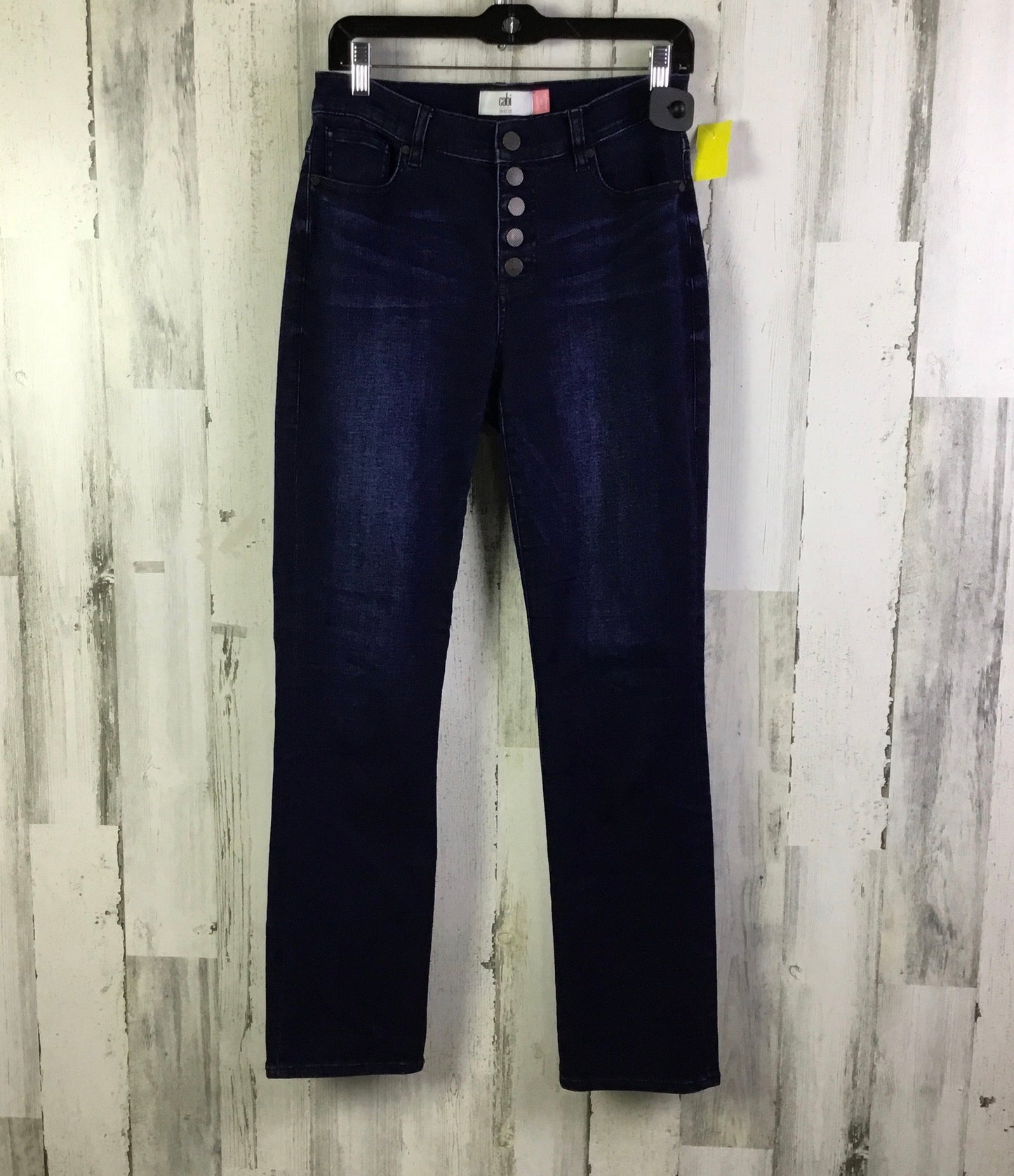 Jeans Straight By Cabi In Blue Denim, Size: 4