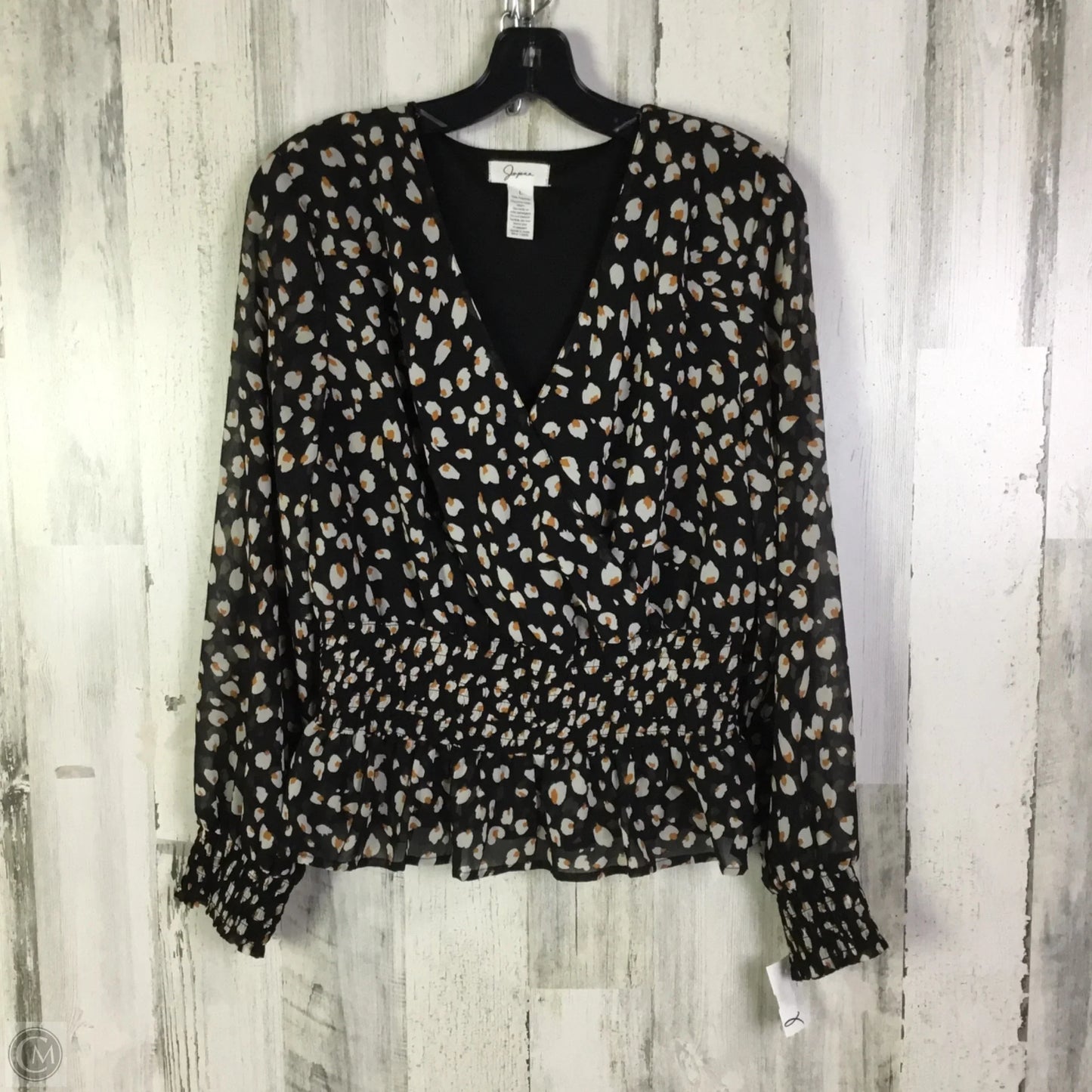 Blouse Long Sleeve By Japna In Black, Size: L