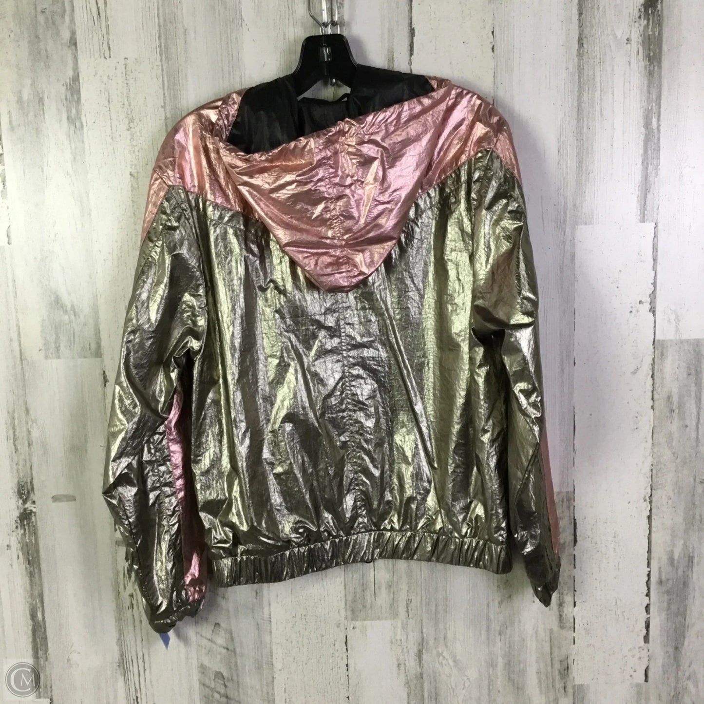 Jacket Windbreaker By Cma In Grey & Pink, Size: S