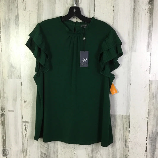 Top Short Sleeve By Adrianna Papell In Green, Size: Xl