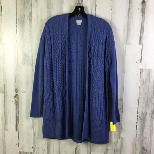 Sweater Cardigan By Chicos In Blue, Size: L