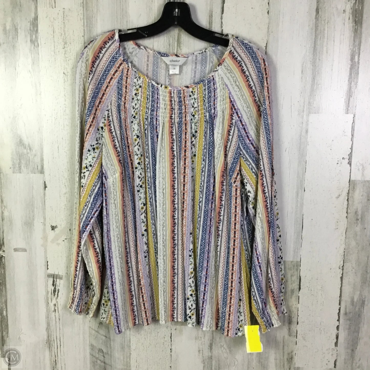 Top Long Sleeve By Cj Banks In White, Size: 1x