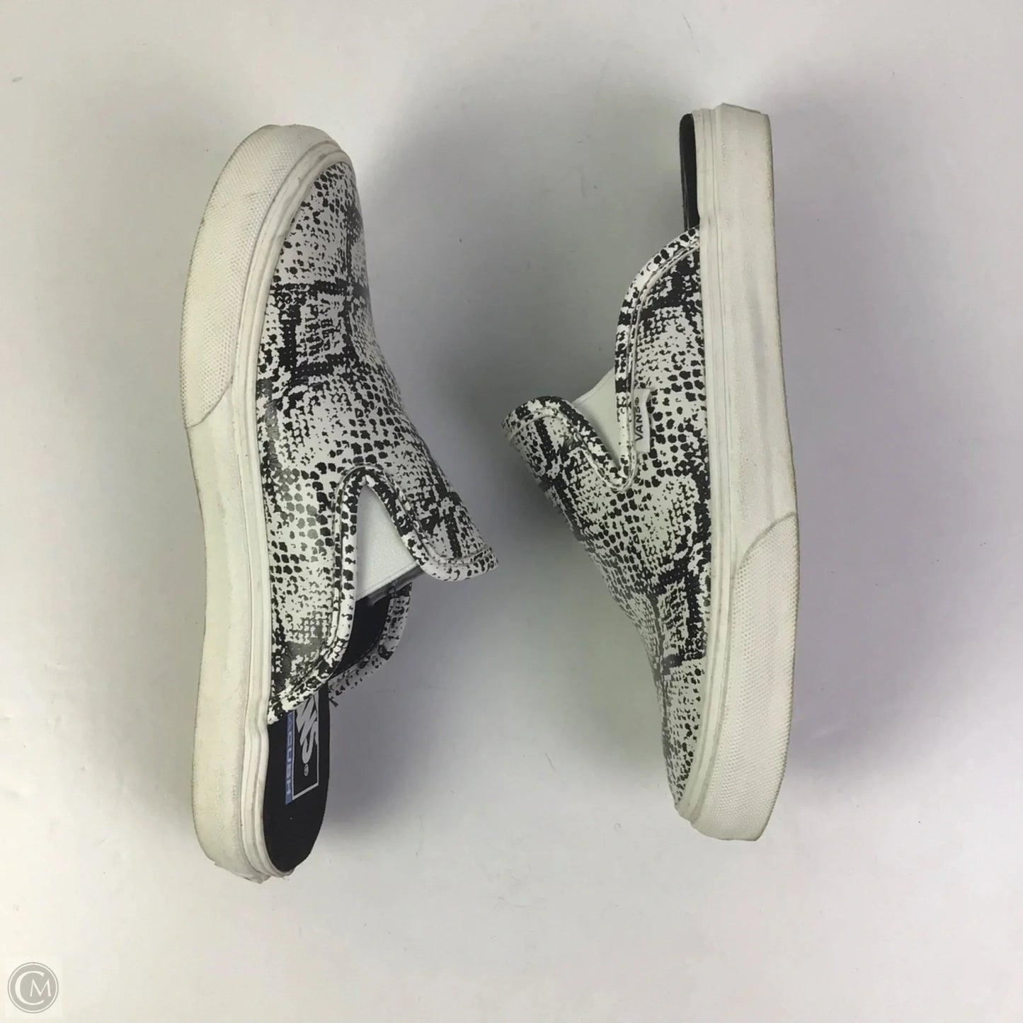 Shoes Flats By Vans In Black & White, Size: 6