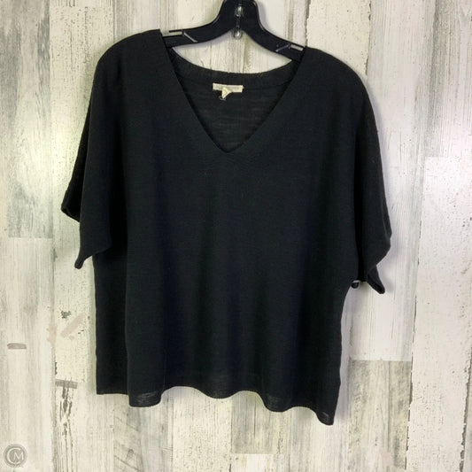 Sweater Short Sleeve By Eileen Fisher In Black, Size: S