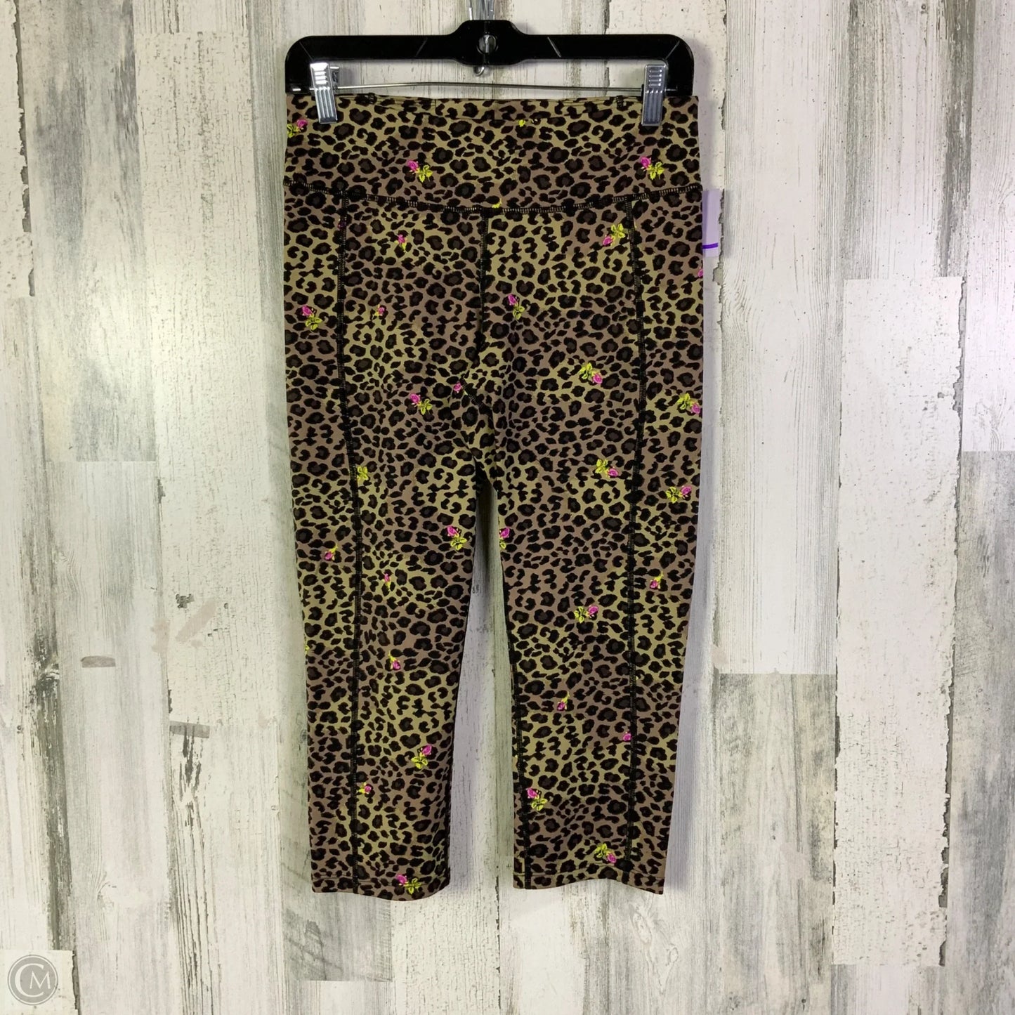 Athletic Leggings Capris By Betsey Johnson  In Animal Print, Size: M