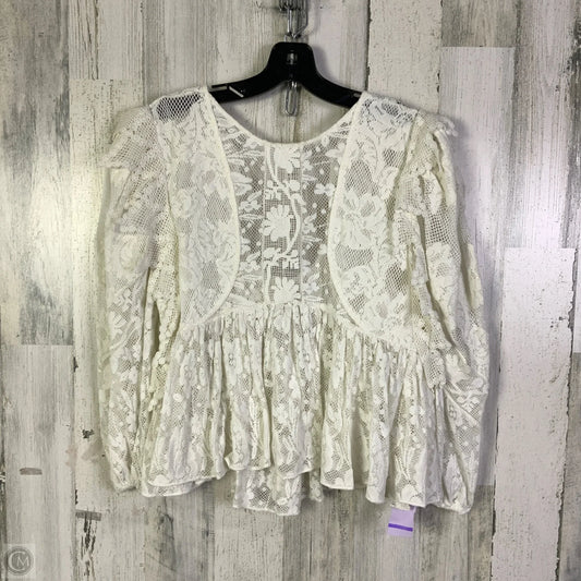 Top Long Sleeve By Clothes Mentor In White, Size: S