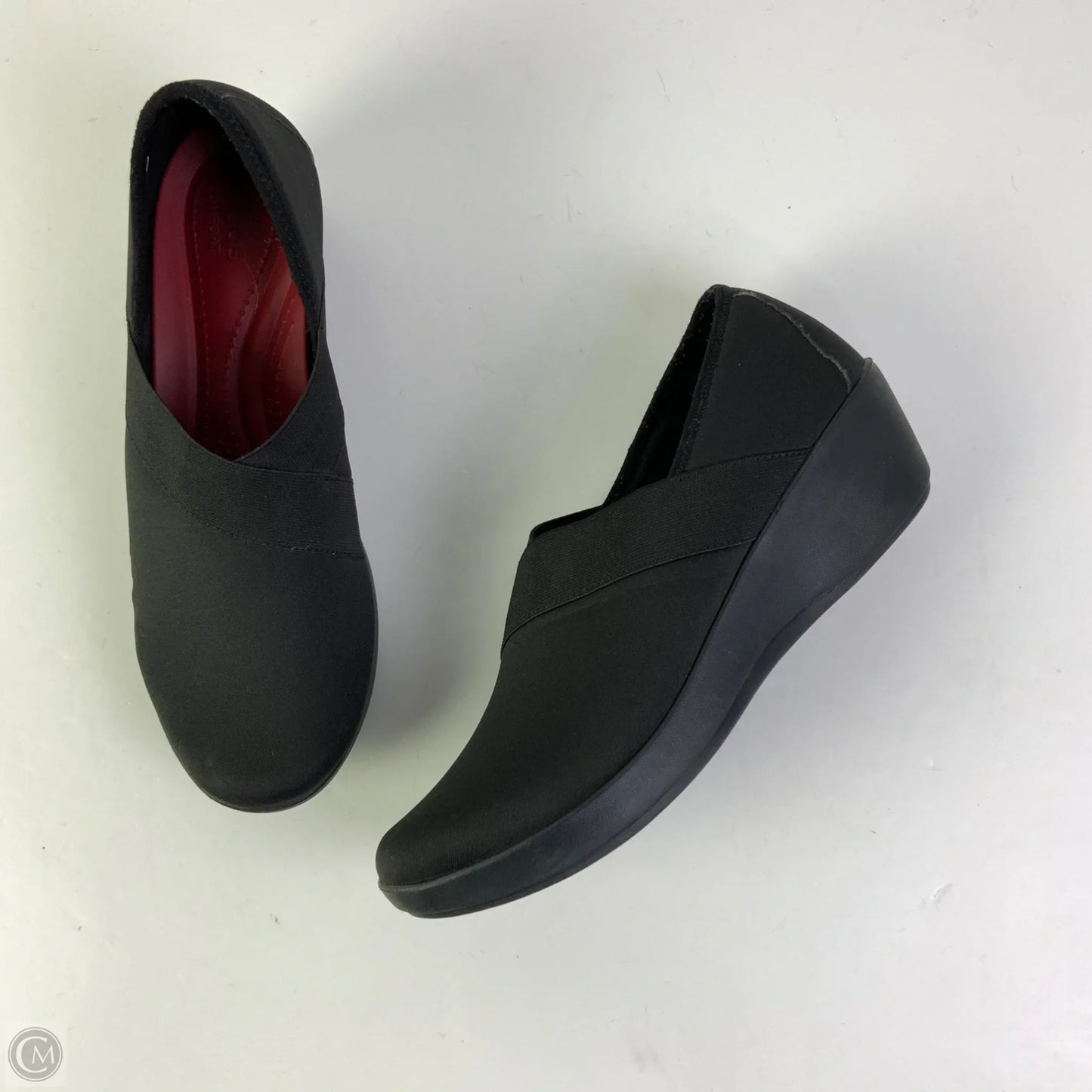Shoes Heels Wedge By Crocs In Black, Size: 11