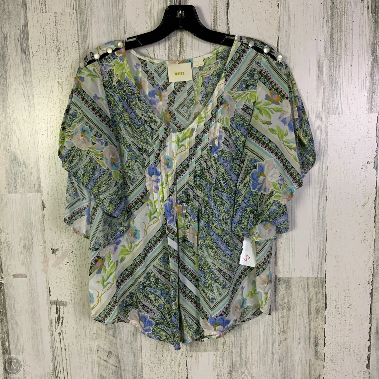 Top Short Sleeve By Maeve In Blue, Size: S