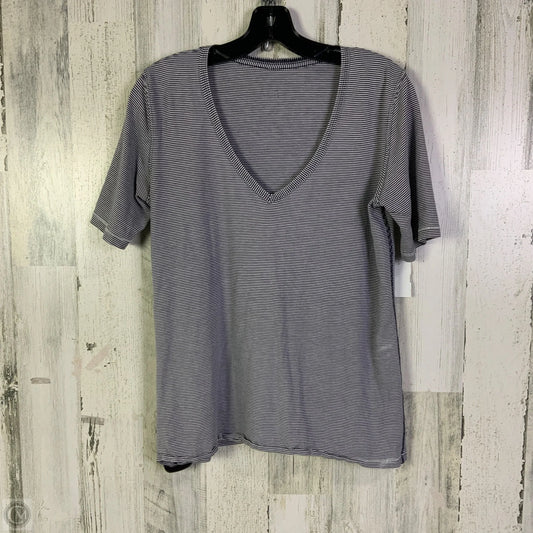 Athletic Top Short Sleeve By Lululemon In Blue & White, Size: S