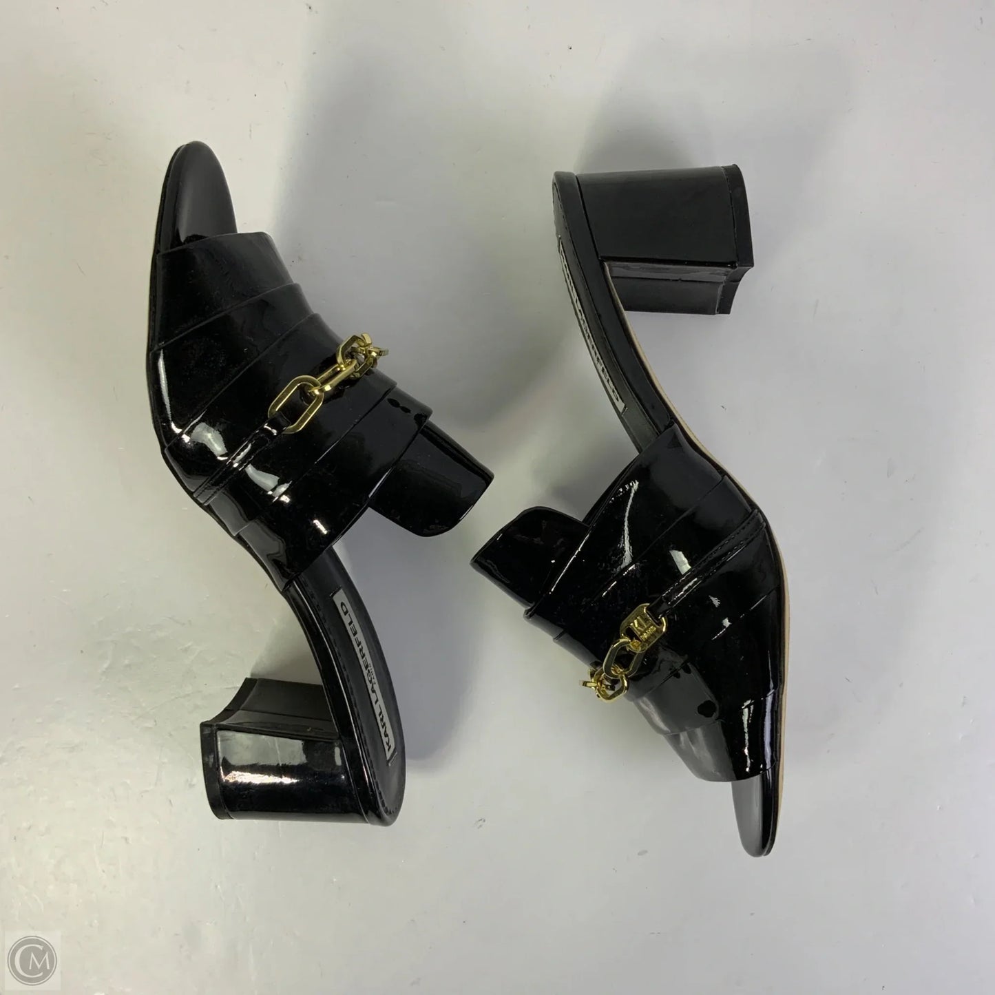 Sandals Designer By Karl Lagerfeld In Black, Size: 8.5