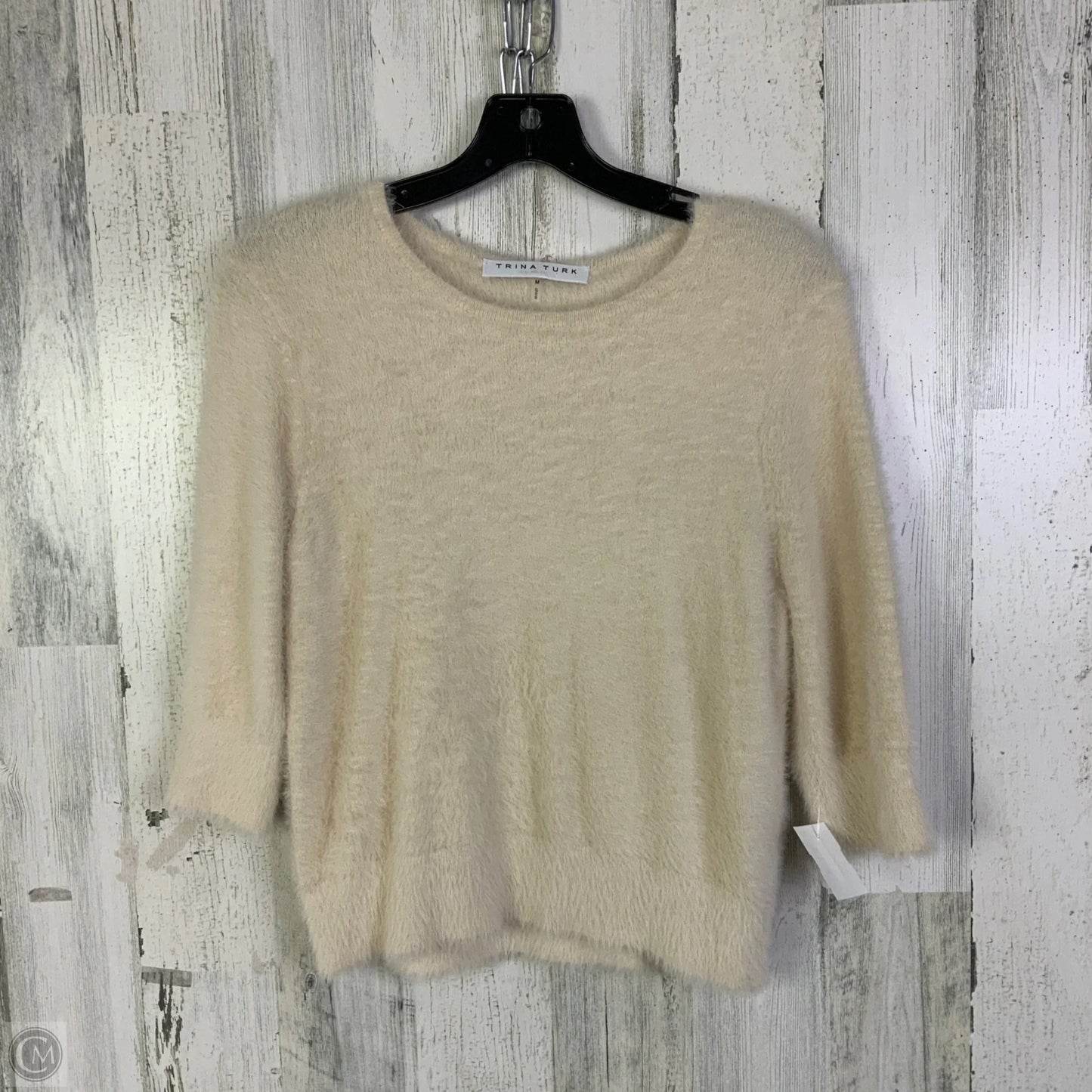 Sweater Short Sleeve By Trina By Trina Turk In Cream, Size: M