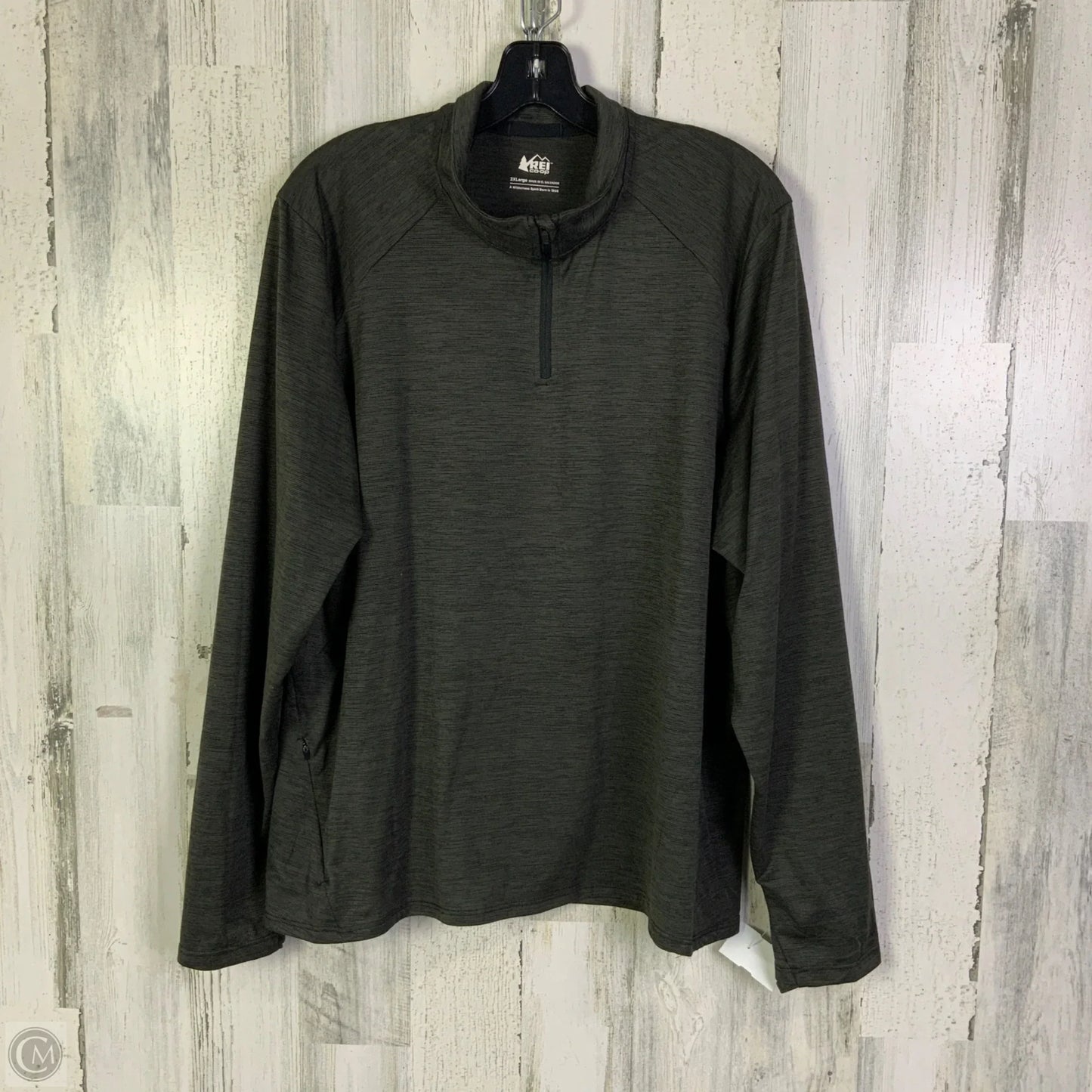 Athletic Top Long Sleeve Hoodie By Rei In Grey, Size: 2x