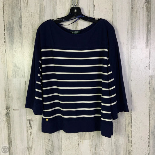 Sweatshirt Crewneck By Lauren By Ralph Lauren In Navy, Size: Xl