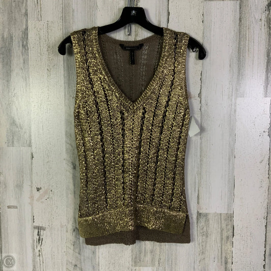 Top Sleeveless By Bcbgmaxazria In Gold, Size: S