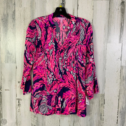 Top Long Sleeve Designer By Lilly Pulitzer In Pink & Purple, Size: Xxs