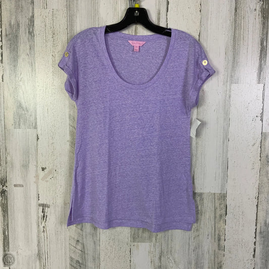 Top Short Sleeve Designer By Lilly Pulitzer In Purple, Size: Xxs