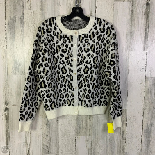 Sweater Cardigan By Clothes Mentor In Animal Print, Size: L