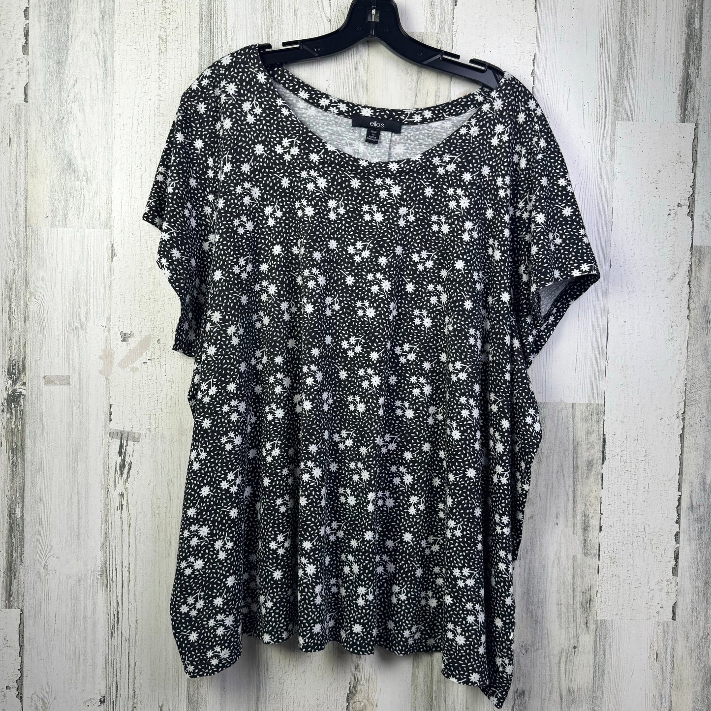 Black & White Top Short Sleeve Ellos, Size 2x