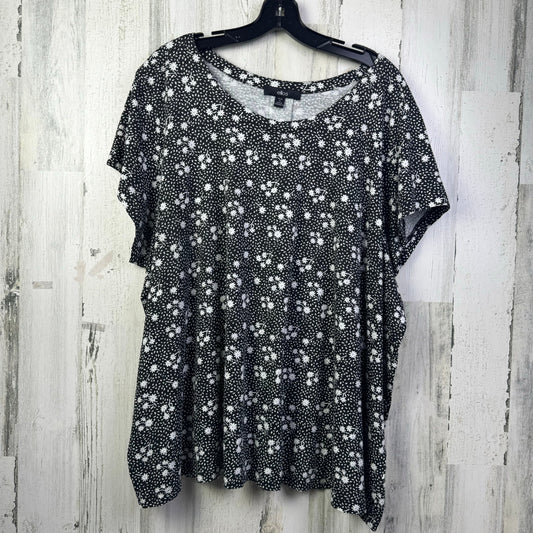 Black & White Top Short Sleeve Ellos, Size 2x