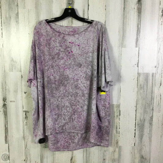 Athletic Top Short Sleeve By Lululemon In Grey & Purple, Size: 1x