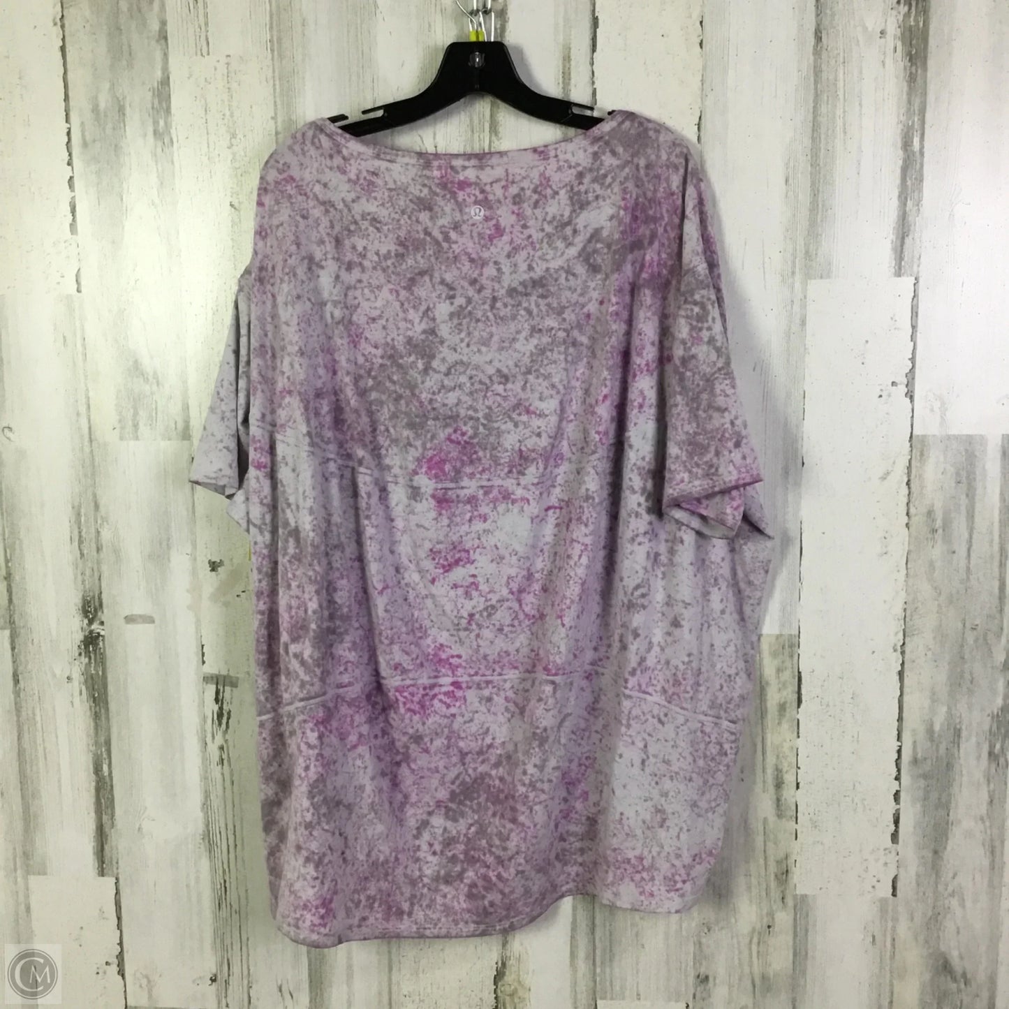 Athletic Top Short Sleeve By Lululemon In Grey & Purple, Size: 1x