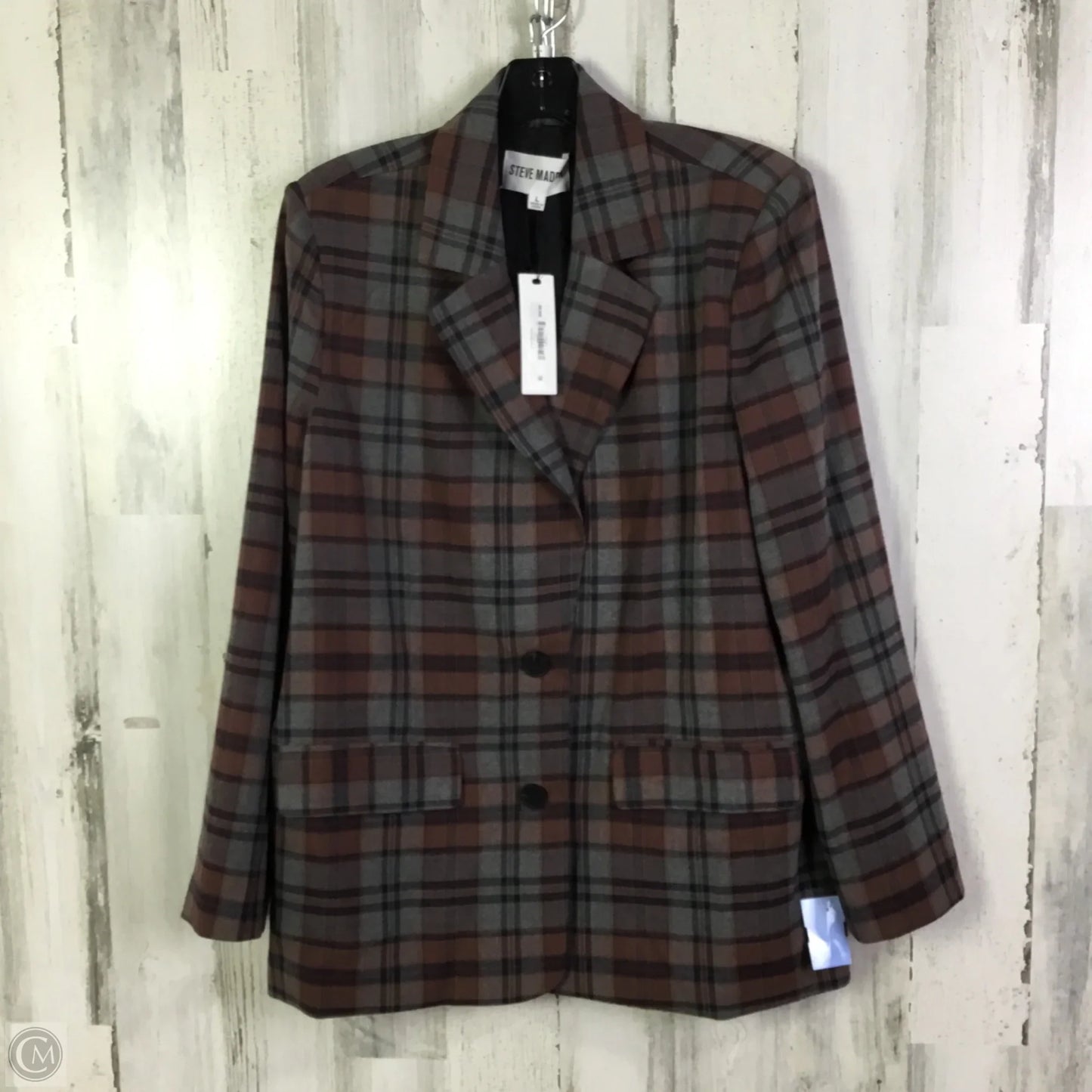 Blazer By Steve Madden In Grey & Red, Size: L