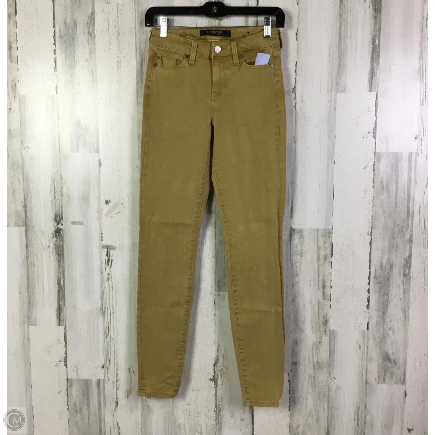 Jeans Skinny By Liverpool In Brown Denim, Size: 0