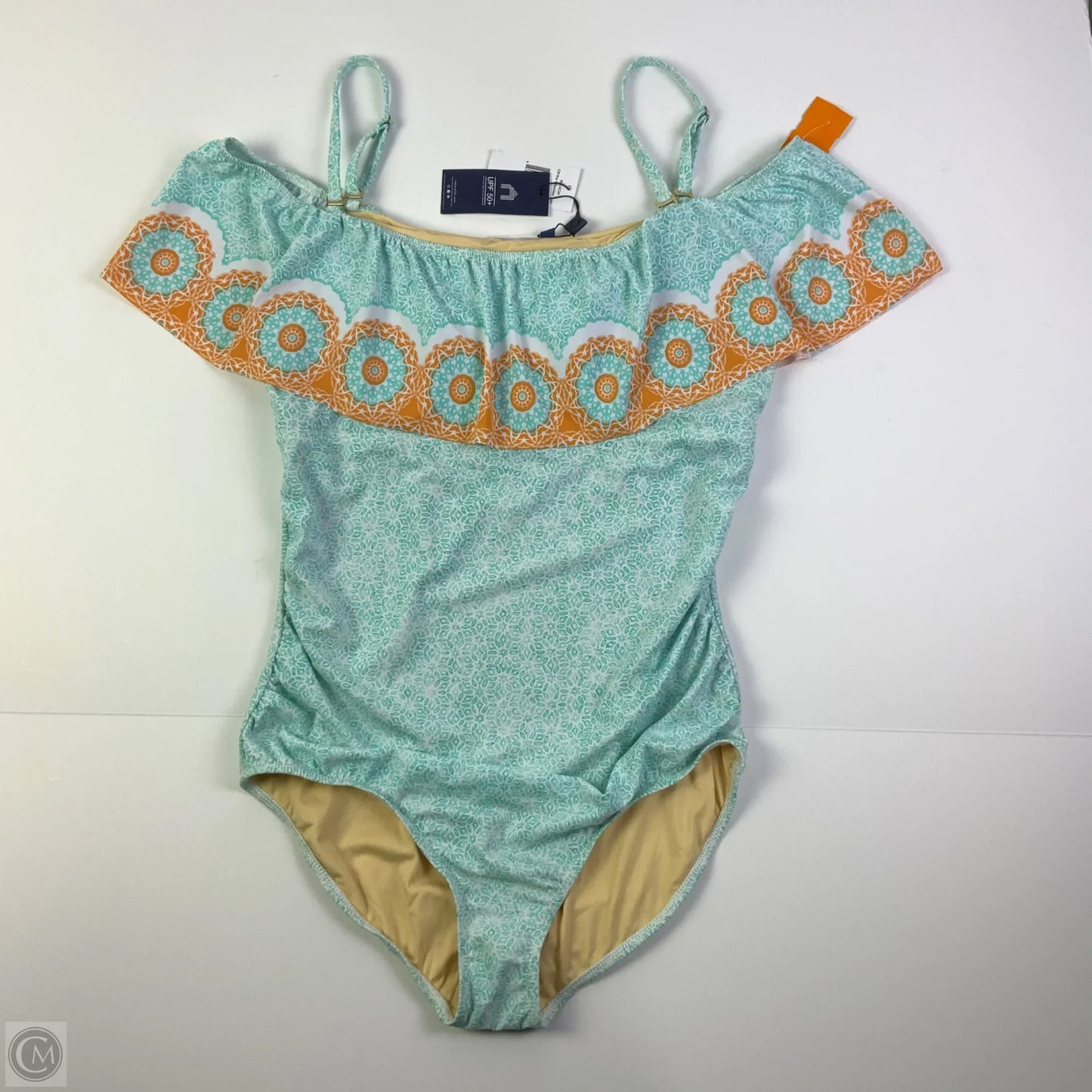 Swimsuit By Cabana Life In Blue & White, Size: Xl