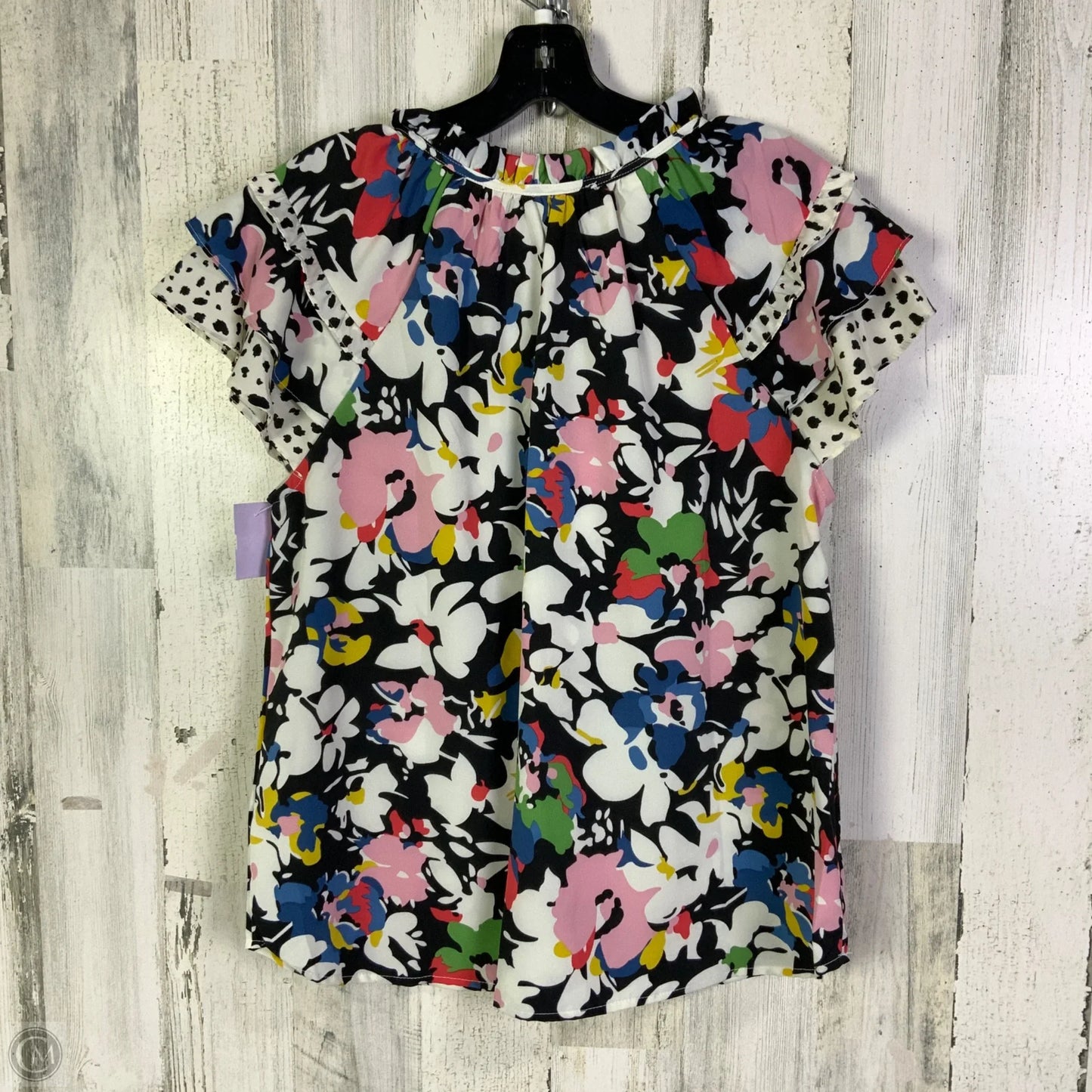 Blouse Short Sleeve By Umgee In Black & White, Size: L