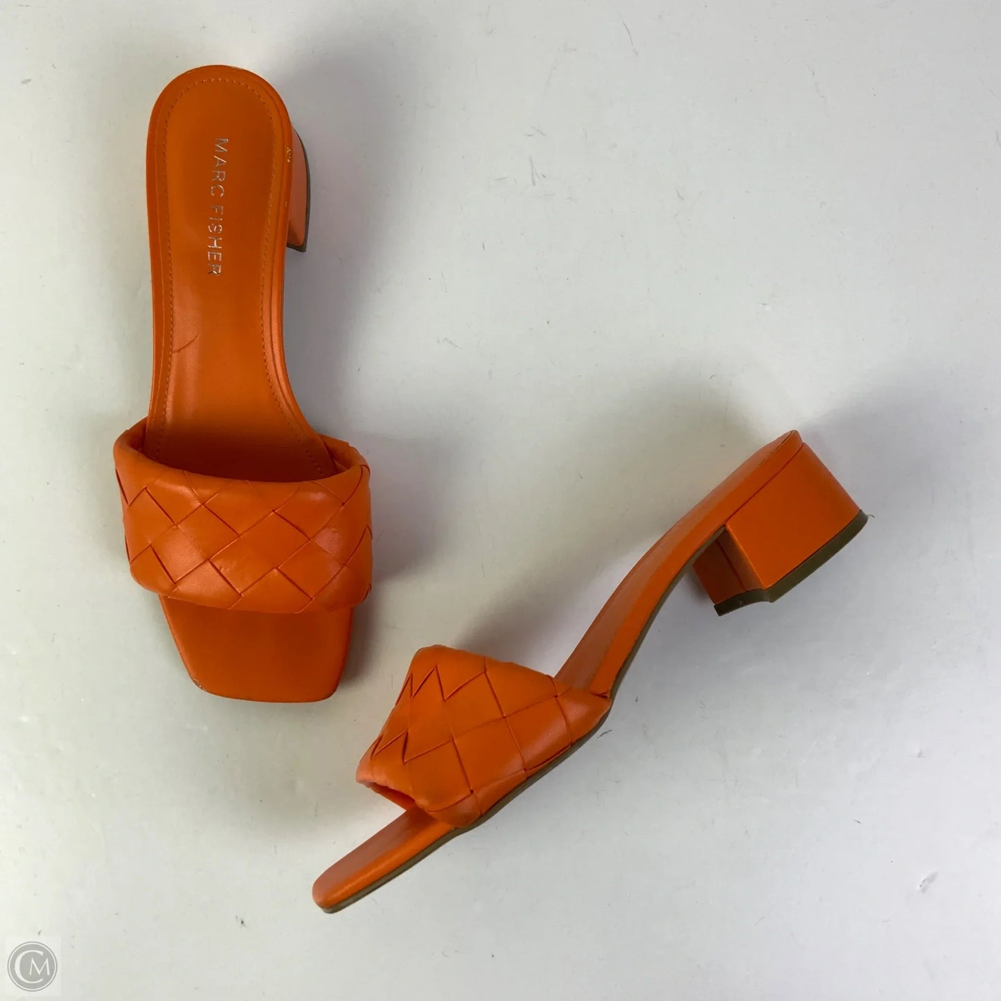 Sandals Heels Block By Marc Fisher In Orange, Size: 7