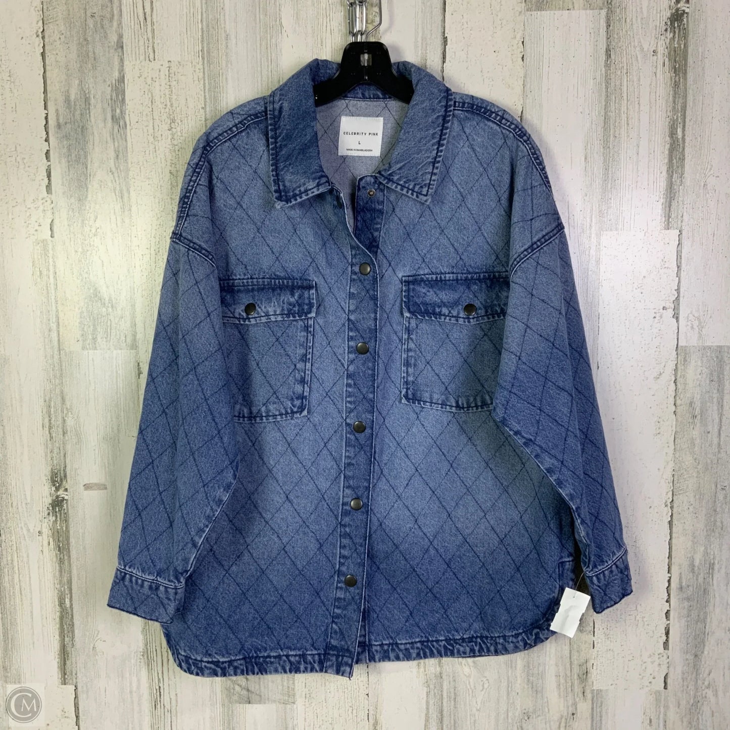 Jacket Denim By Celebrity Pink In Blue Denim, Size: L