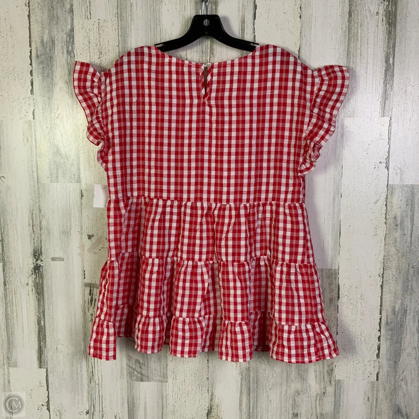 Top Short Sleeve By Entro In Red & White, Size: L