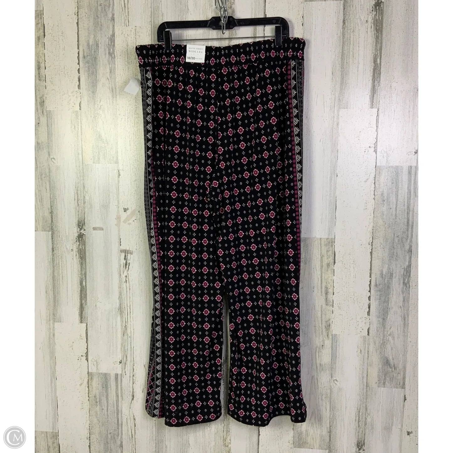 Pants Wide Leg By Lane Bryant In Black & Pink, Size: 18