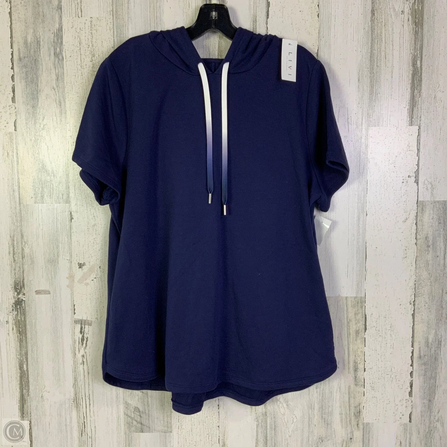 Athletic Top Short Sleeve By Livi Active In Blue, Size: L