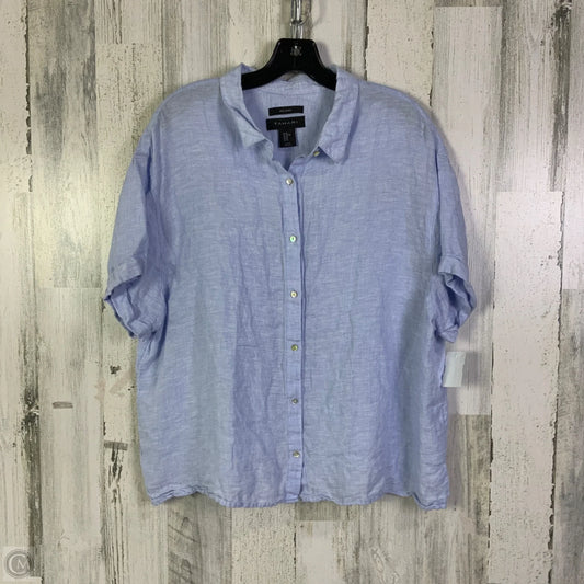Top Short Sleeve By Tahari In Blue, Size: Xl